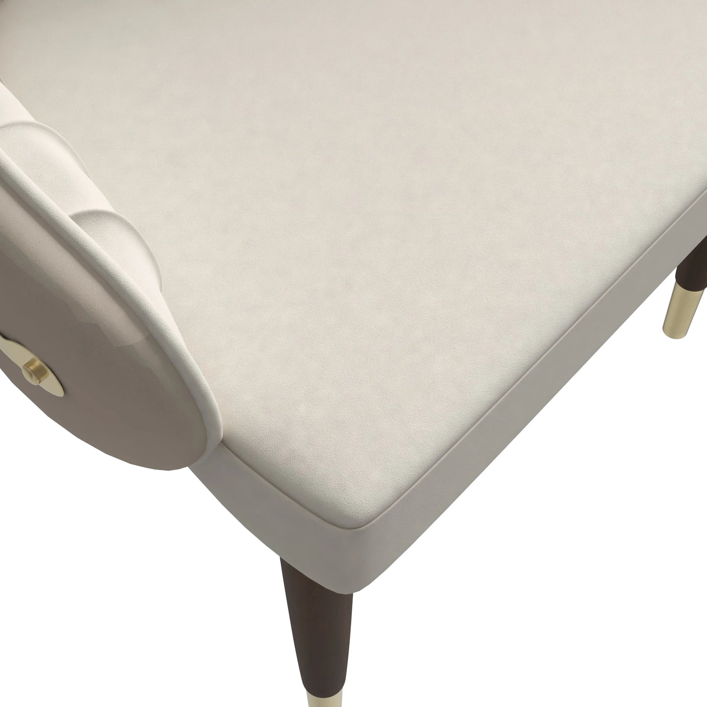 Elara Leather Dining Chair with Elegant Ripple Back and Gold Accents in Rubberwood - Elax Furniture