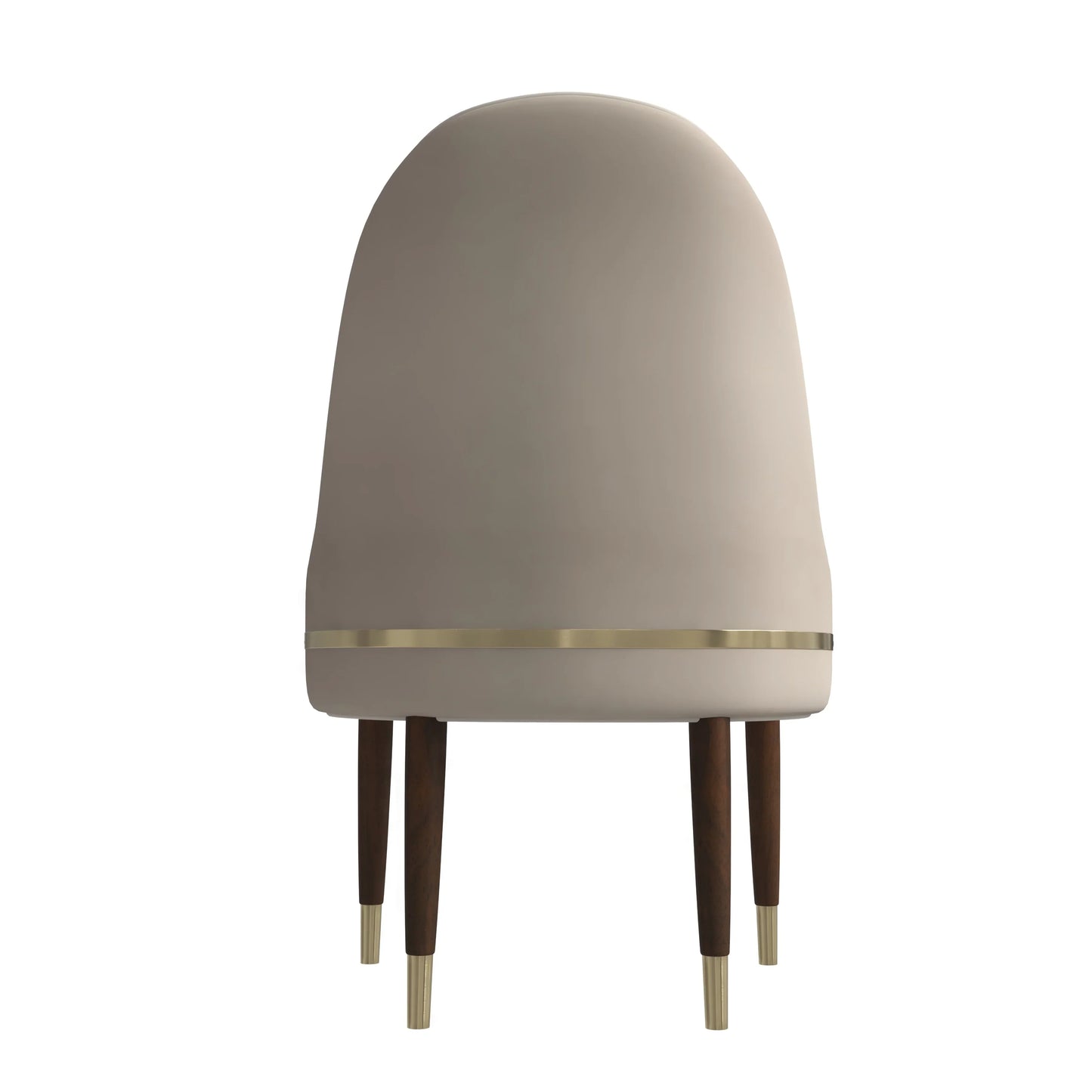 Elara Leather Dining Chair with Elegant Ripple Back and Gold Accents in Rubberwood - Elax Furniture