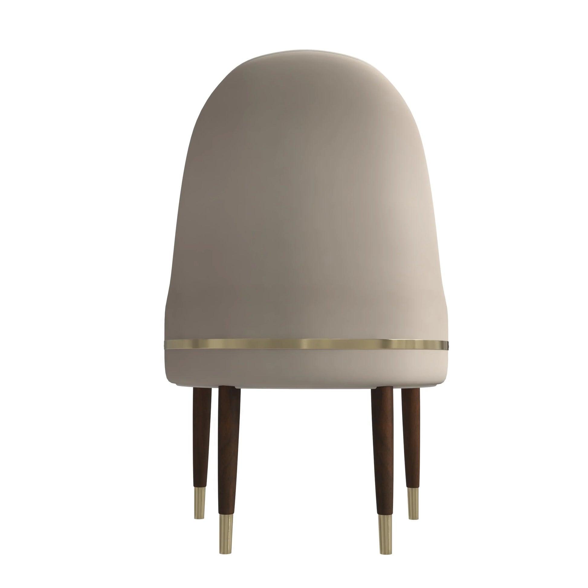 Elara Leather Dining Chair with Elegant Ripple Back and Gold Accents in Rubberwood - Elax Furniture