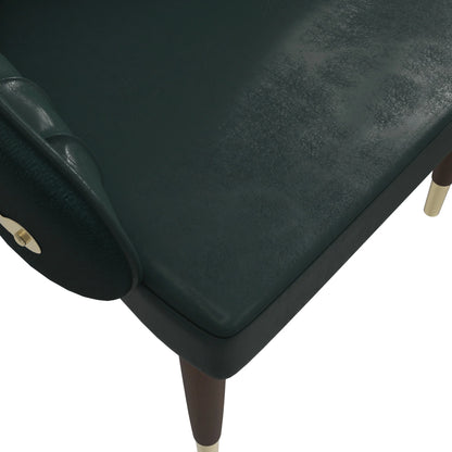 Elara Leather Dining Chair with Elegant Ripple Back and Gold Accents in Rubberwood - Elax Furniture