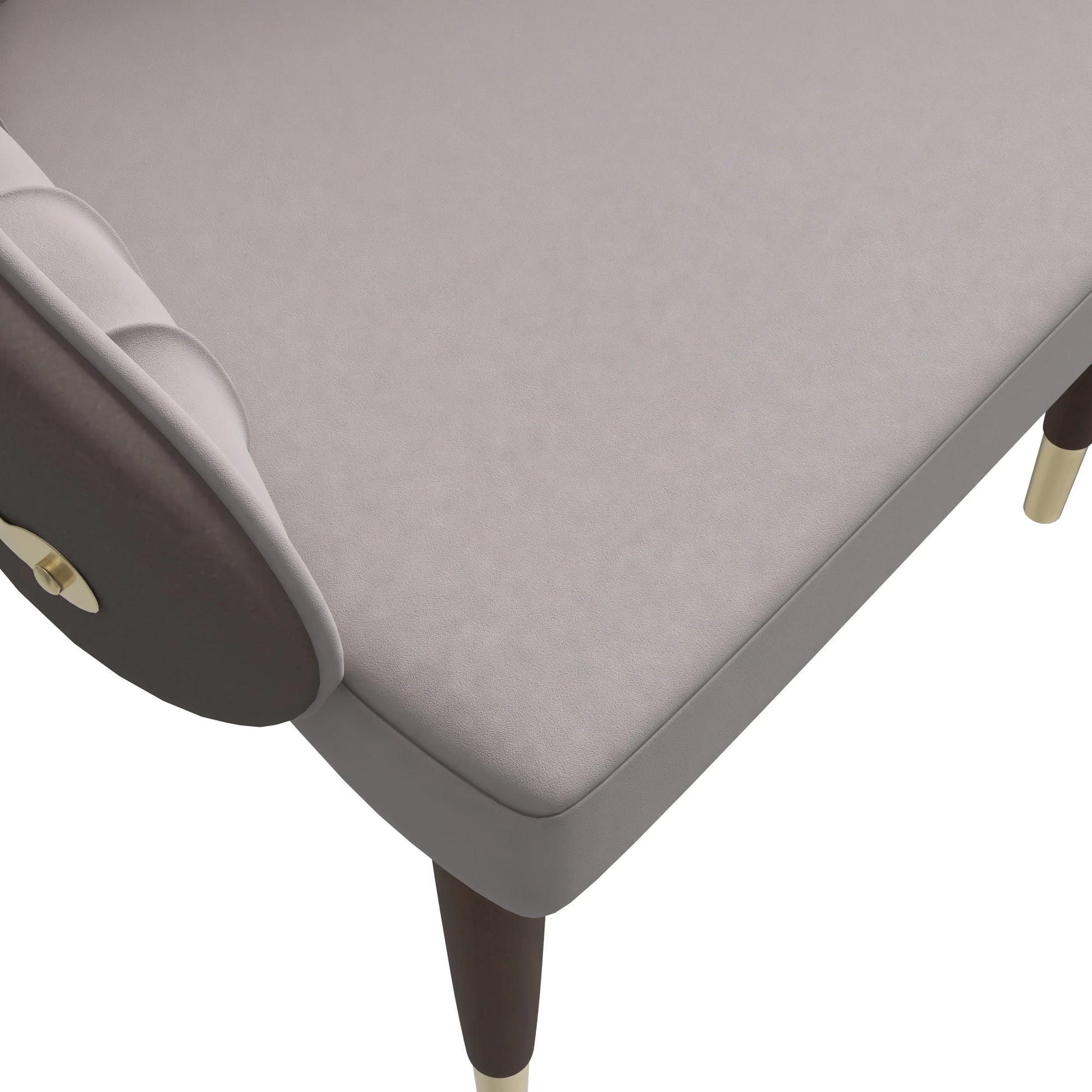 Elara Leather Dining Chair with Elegant Ripple Back and Gold Accents in Rubberwood - Elax Furniture