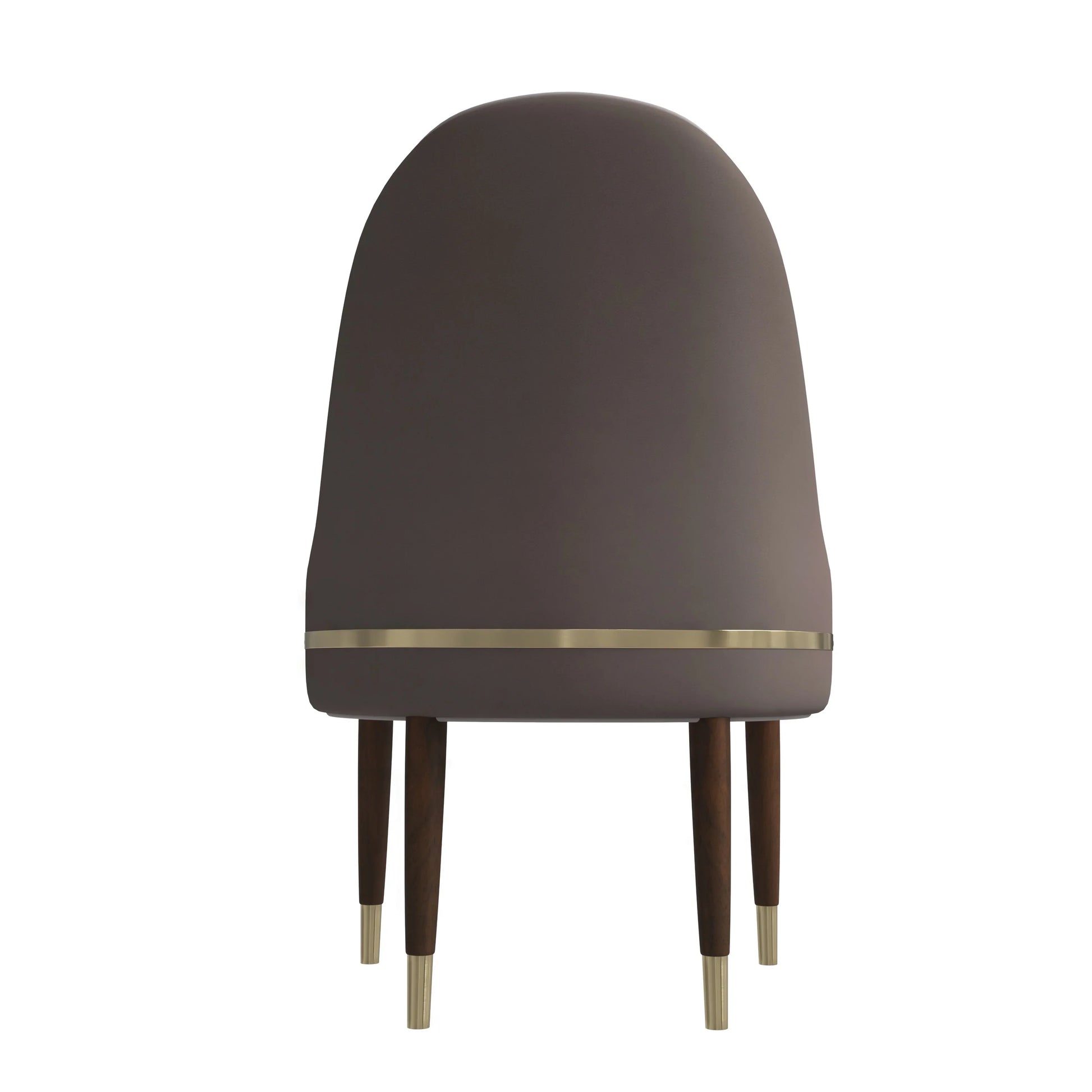 Elara Leather Dining Chair with Elegant Ripple Back and Gold Accents in Rubberwood - Elax Furniture