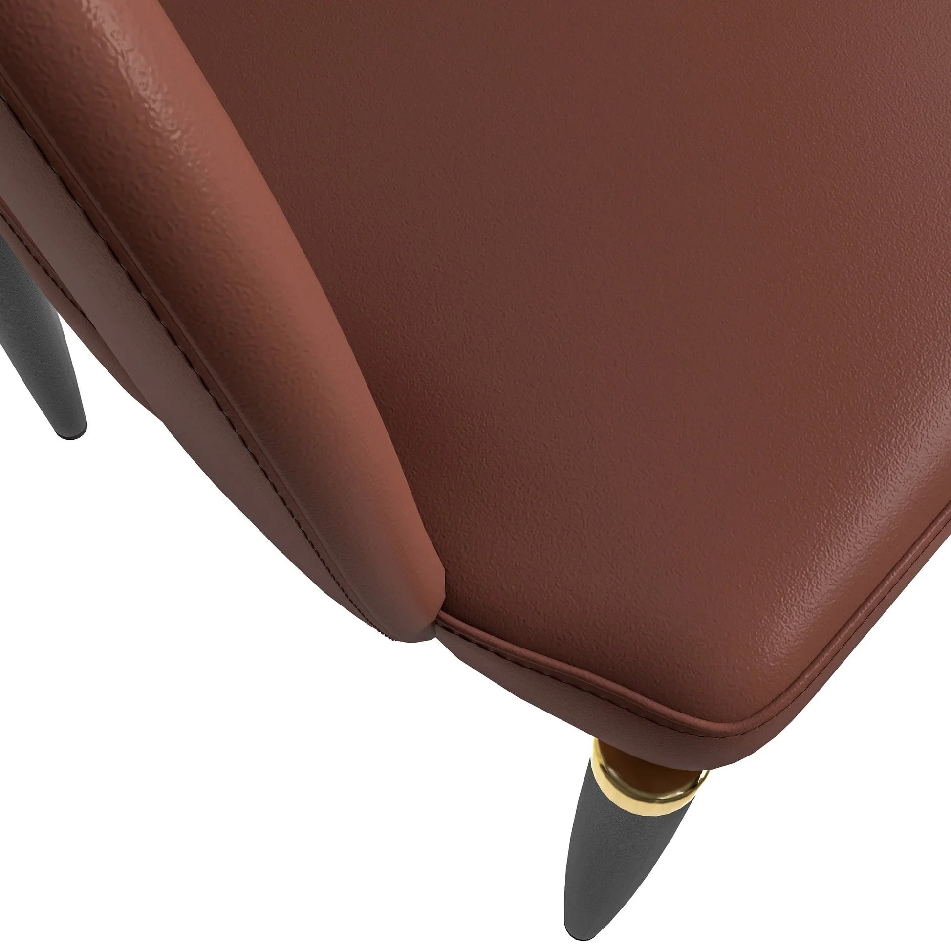 Entice Leather Dining Chairs with Curved Open Back Design and Iron Legs Set of 4 - Elax Furniture