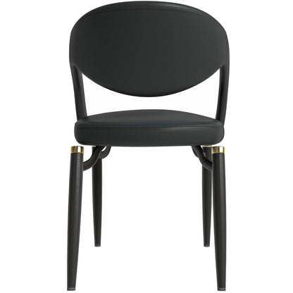 Entice Leather Dining Chairs with Curved Open Back Design and Iron Legs Set of 4 - Elax Furniture