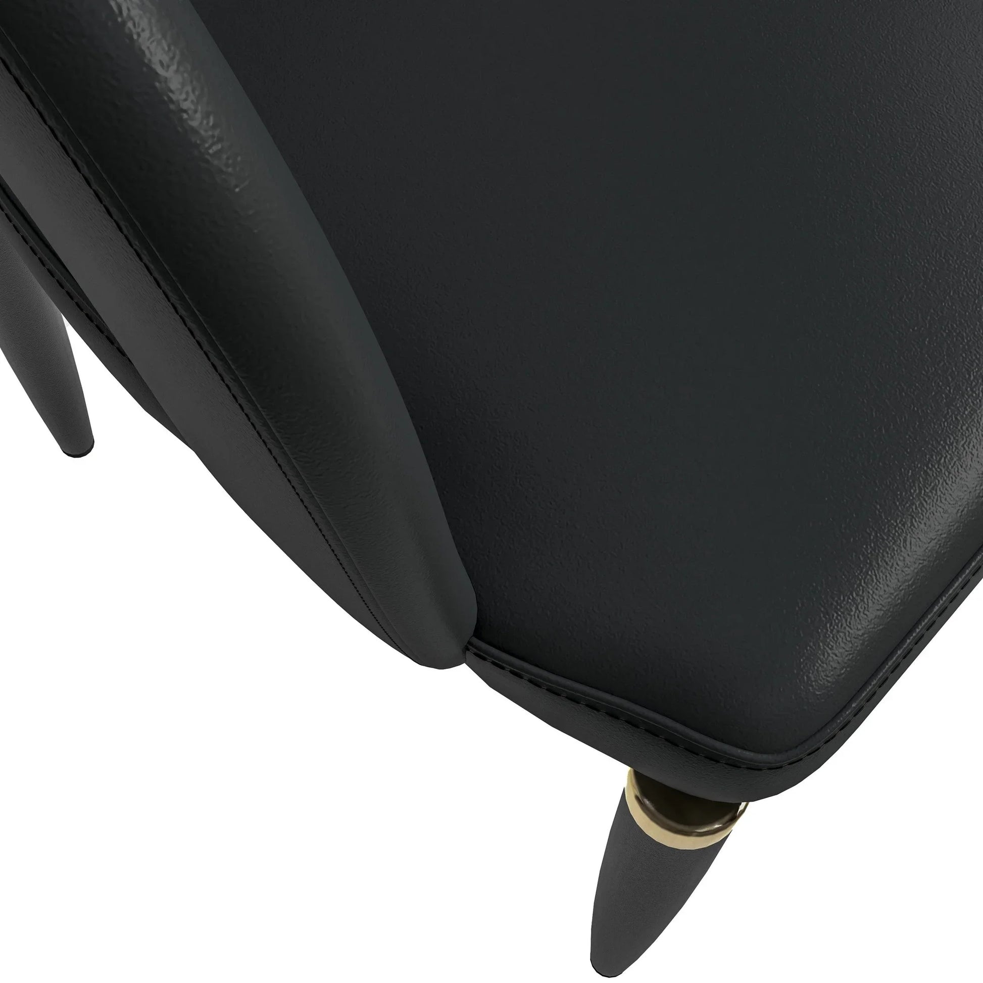 Entice Leather Dining Chairs with Curved Open Back Design and Iron Legs Set of 4 - Elax Furniture