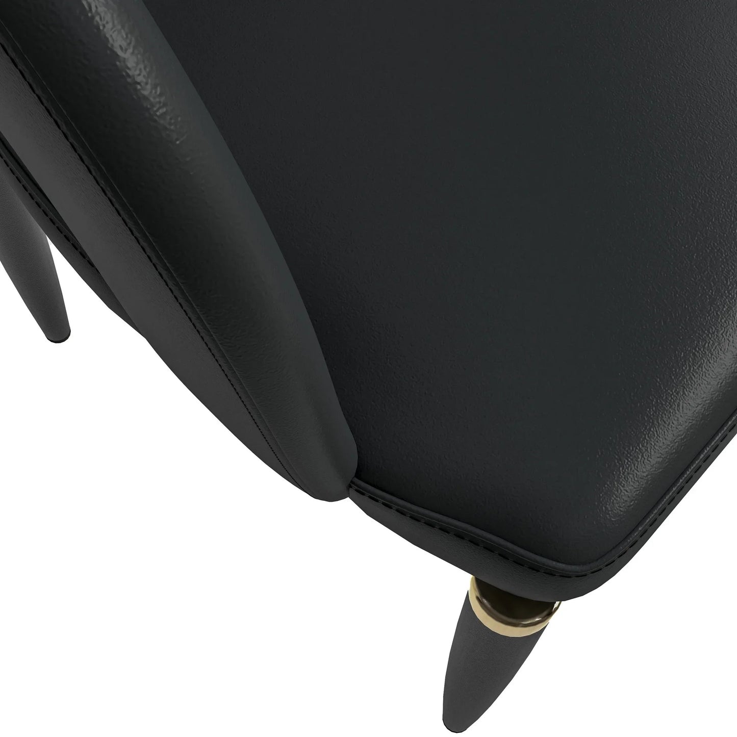 Entice Leather Dining Chairs with Curved Open Back Design and Iron Legs Set of 2 - Elax Furniture