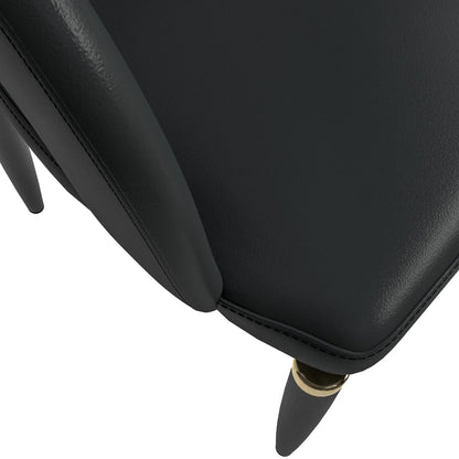 Entice Leather Dining Chairs with Curved Open Back Design and Iron Legs Set of 2 - Elax Furniture