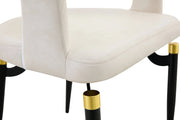 Entice Leather Dining Chair with Curved Open Back and Iron Legs