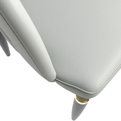 Entice Leather Dining Chairs with Curved Open Back Design and Iron Legs Set of 4 - Elax Furniture