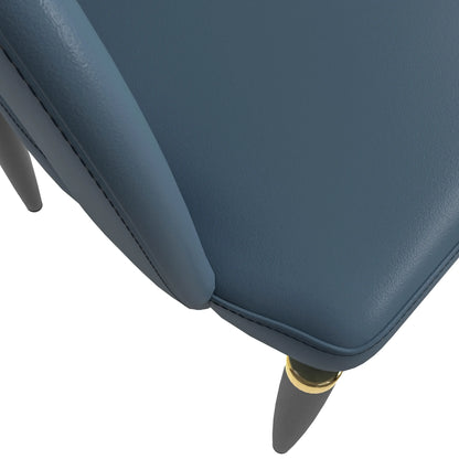 Entice Leather Dining Chair with Curved Open Back and Iron Legs