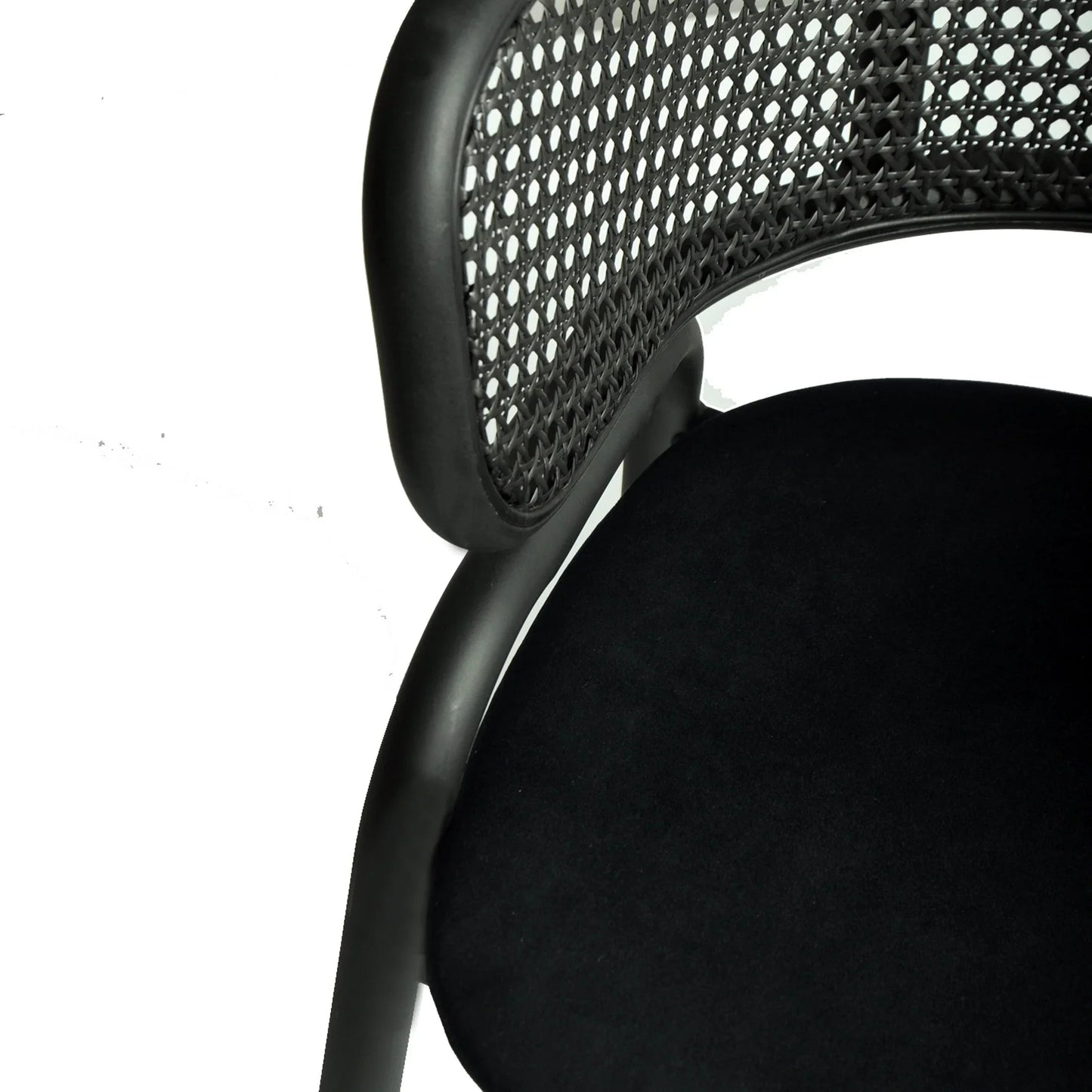 Ervilla Dining Armchair with White/Black Steel Legs and Black/Brown Wicker Back - Elax Furniture