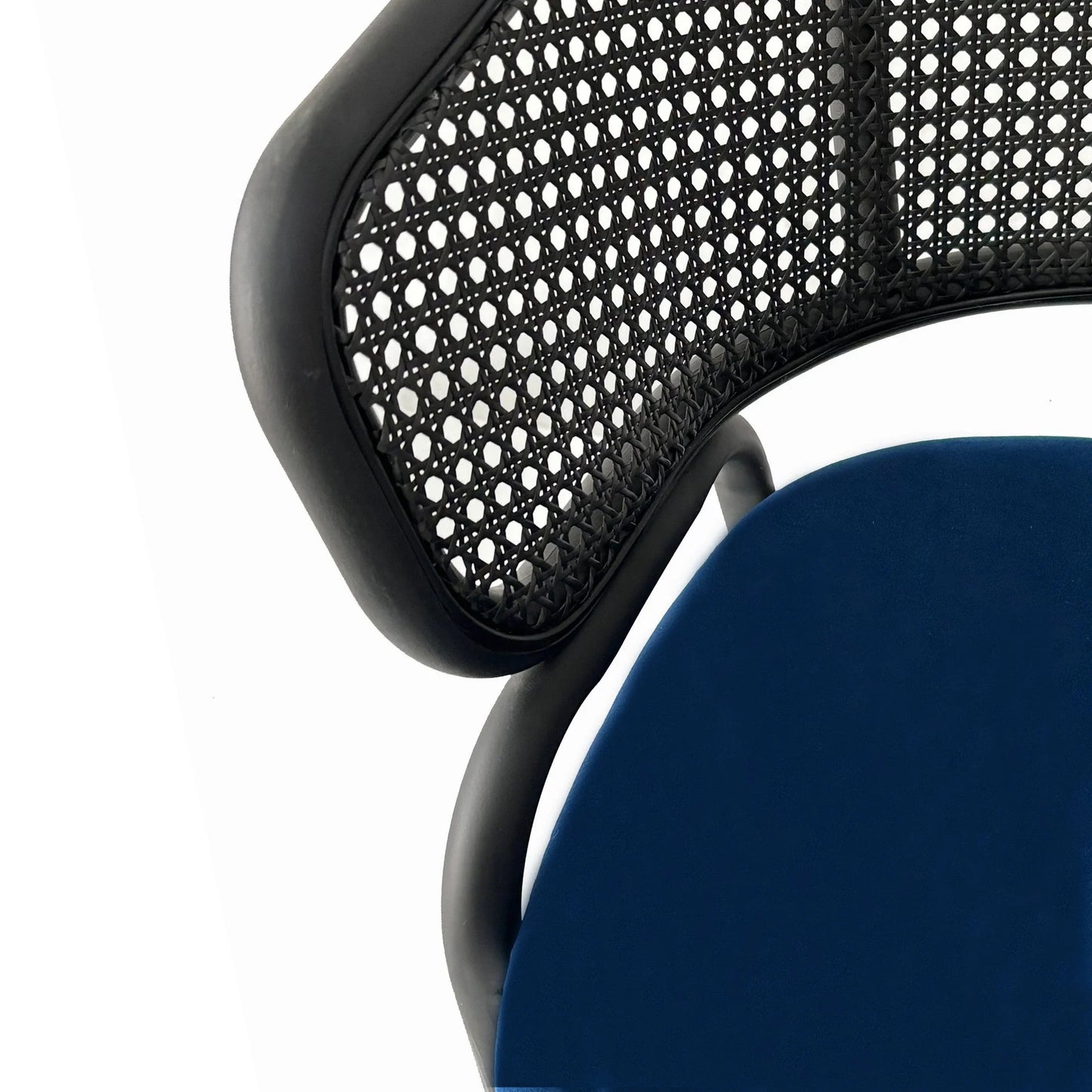 Ervilla Dining Armchair with White/Black Steel Legs and Black/Brown Wicker Back - Elax Furniture