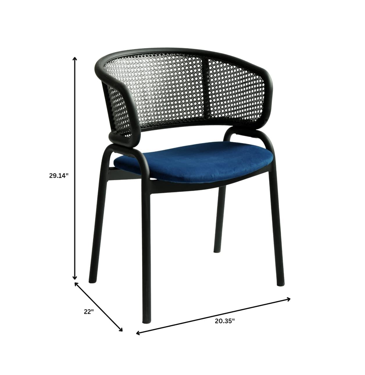 Ervilla Dining Armchair with White/Black Steel Legs and Black/Brown Wicker Back - Elax Furniture