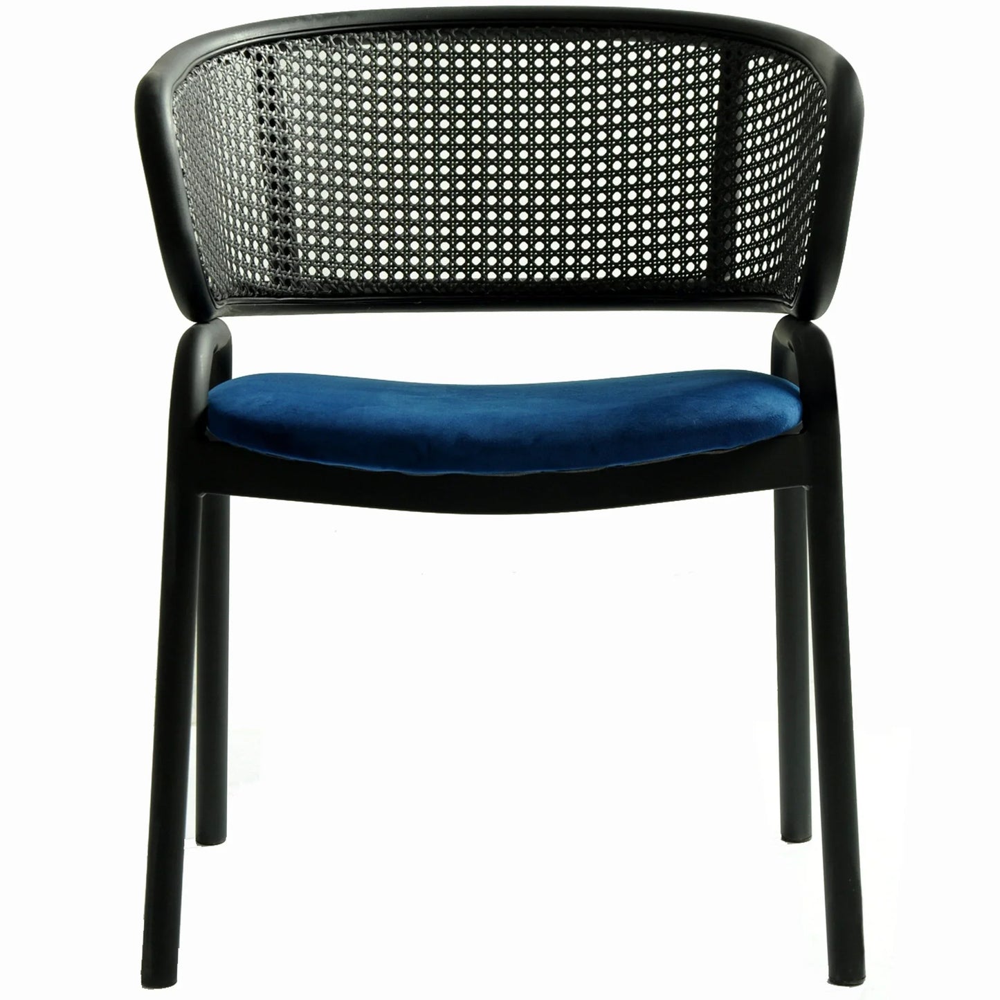 Ervilla Dining Armchair with White/Black Steel Legs and Black/Brown Wicker Back - Elax Furniture