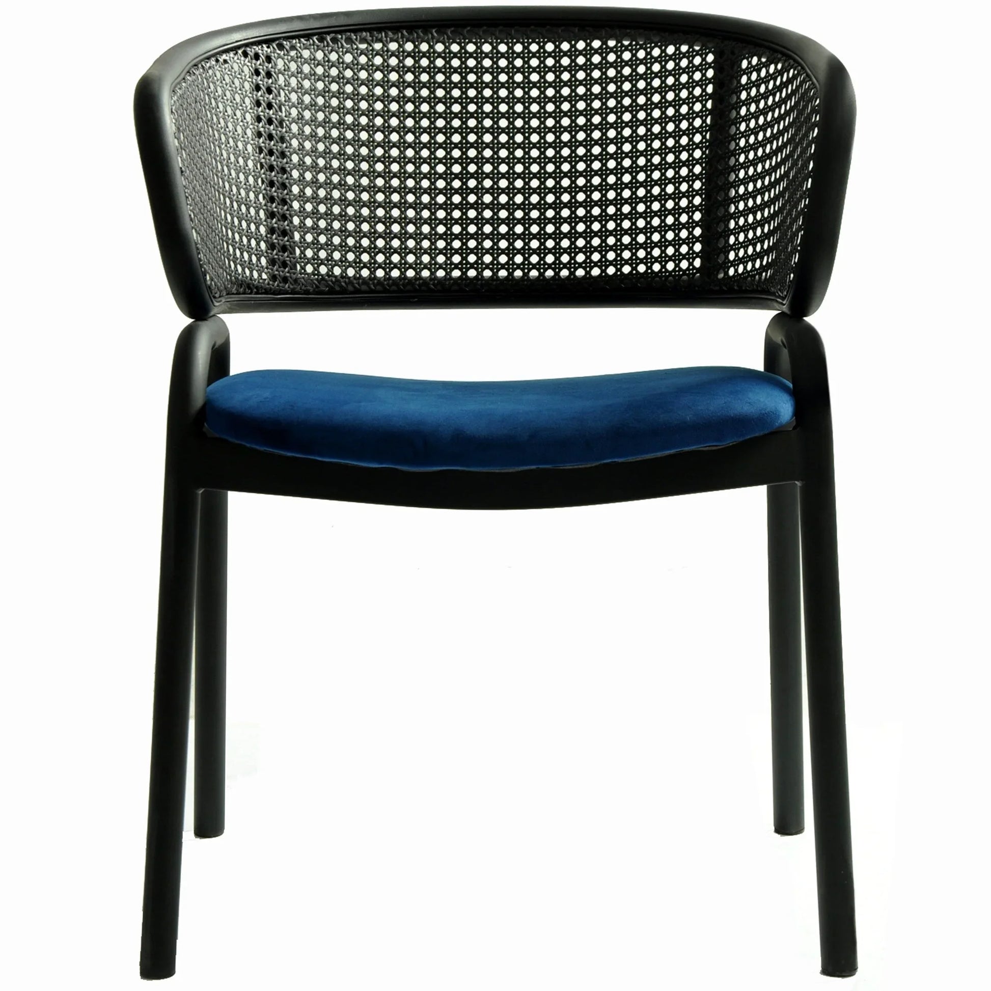 Ervilla Dining Armchair with White/Black Steel Legs and Black/Brown Wicker Back - Elax Furniture