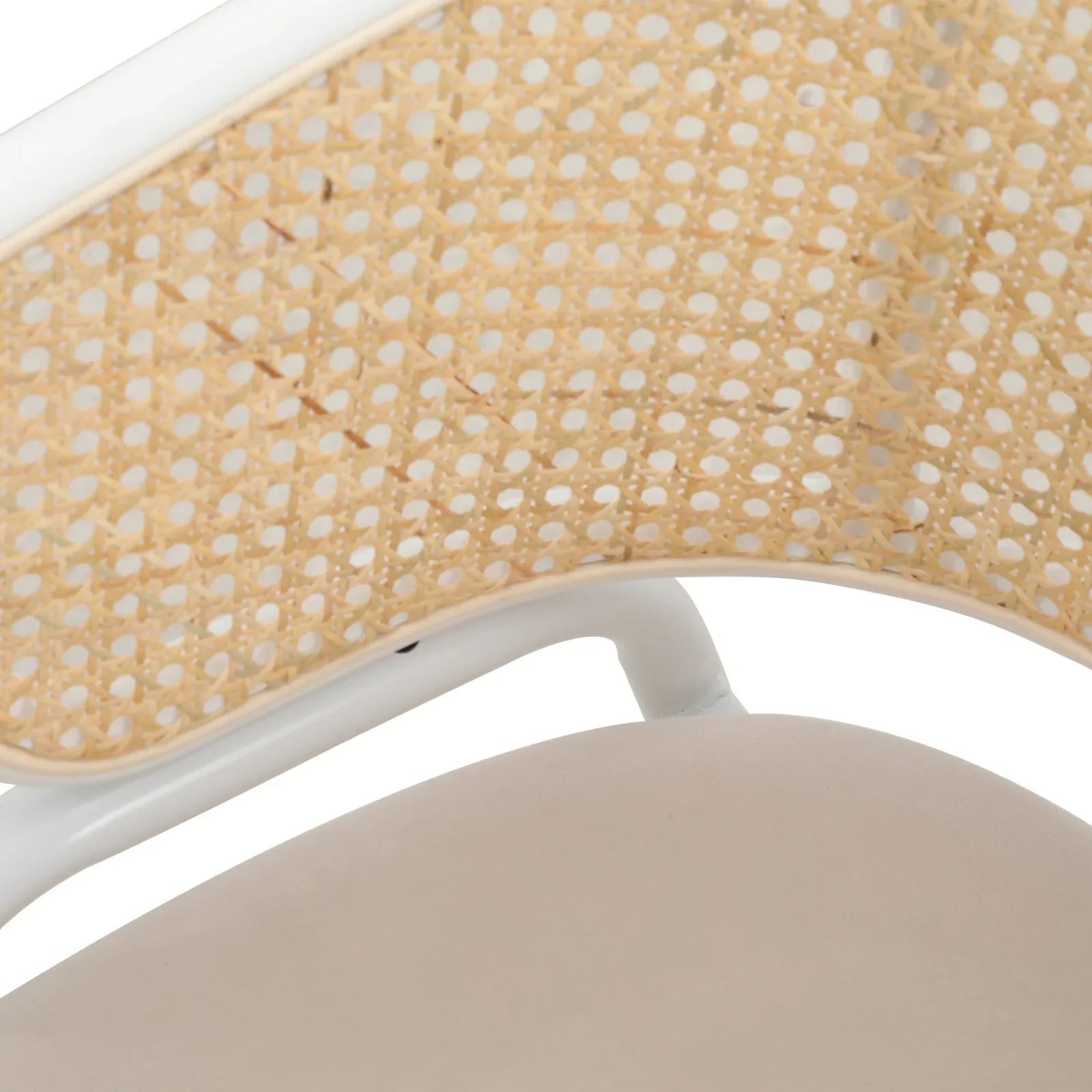 Ervilla Modern Dining Armchair with White Powder Coated Steel Legs and Wicker Back Set of 2 - Elax Furniture