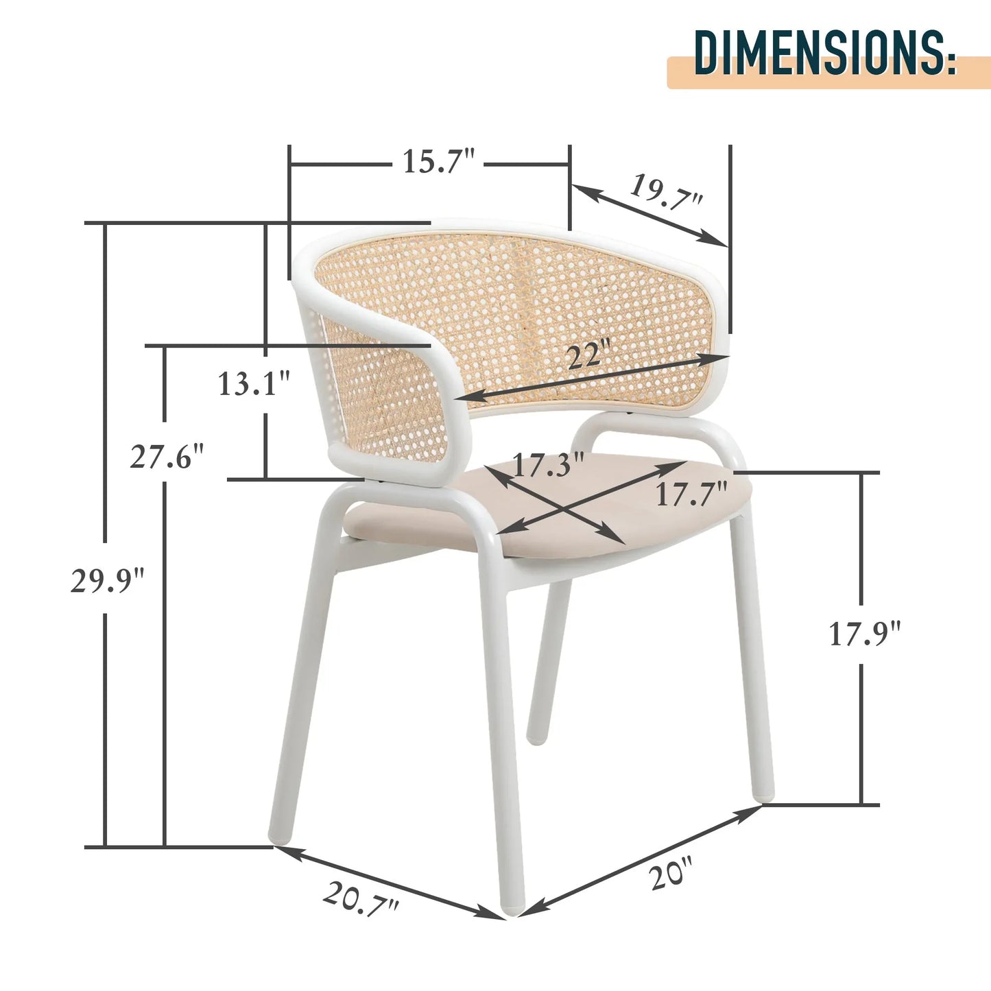 Ervilla Dining Armchair with White/Black Steel Legs and Black/Brown Wicker Back - Elax Furniture