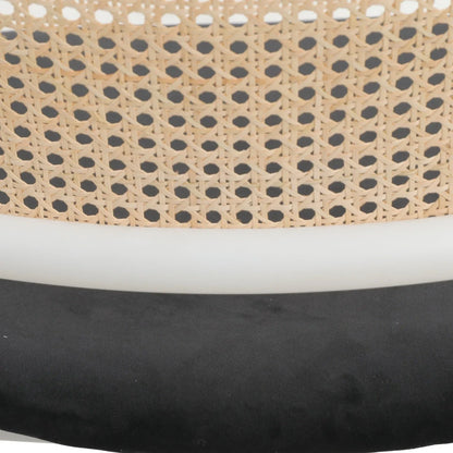 Ervilla Modern Dining Armchair with White Powder Coated Steel Legs and Wicker Back Set of 2 - Elax Furniture