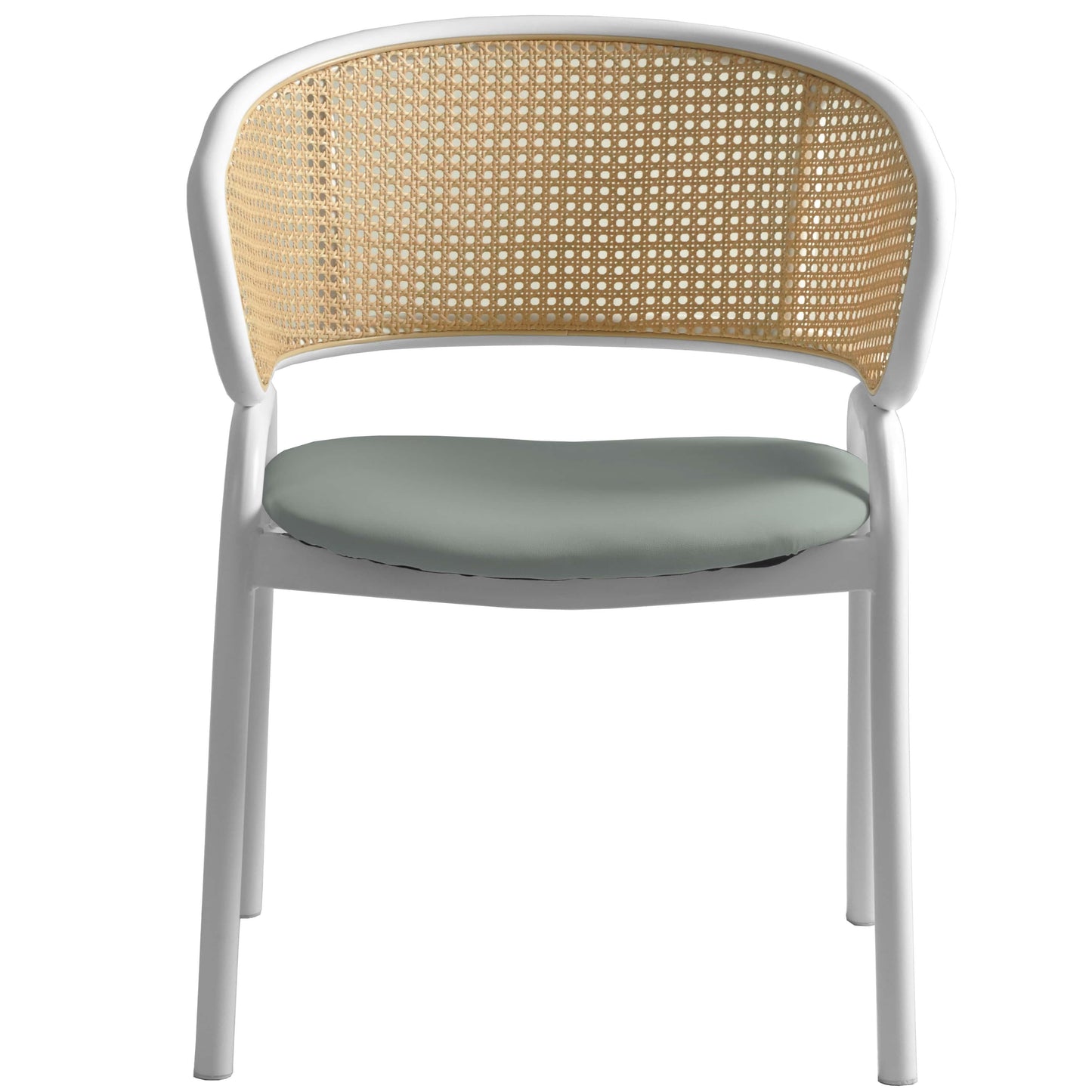 Ervilla Modern Dining Chair with White Frame and Steel Legs Set of 2 - Elax Furniture