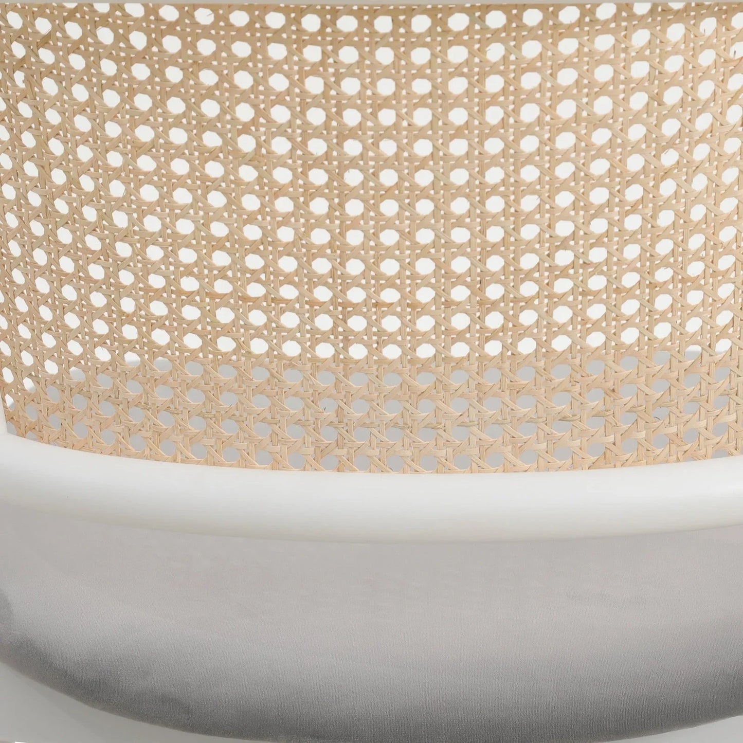 Ervilla Modern Dining Armchair with White Powder Coated Steel Legs and Wicker Back Set of 2 - Elax Furniture