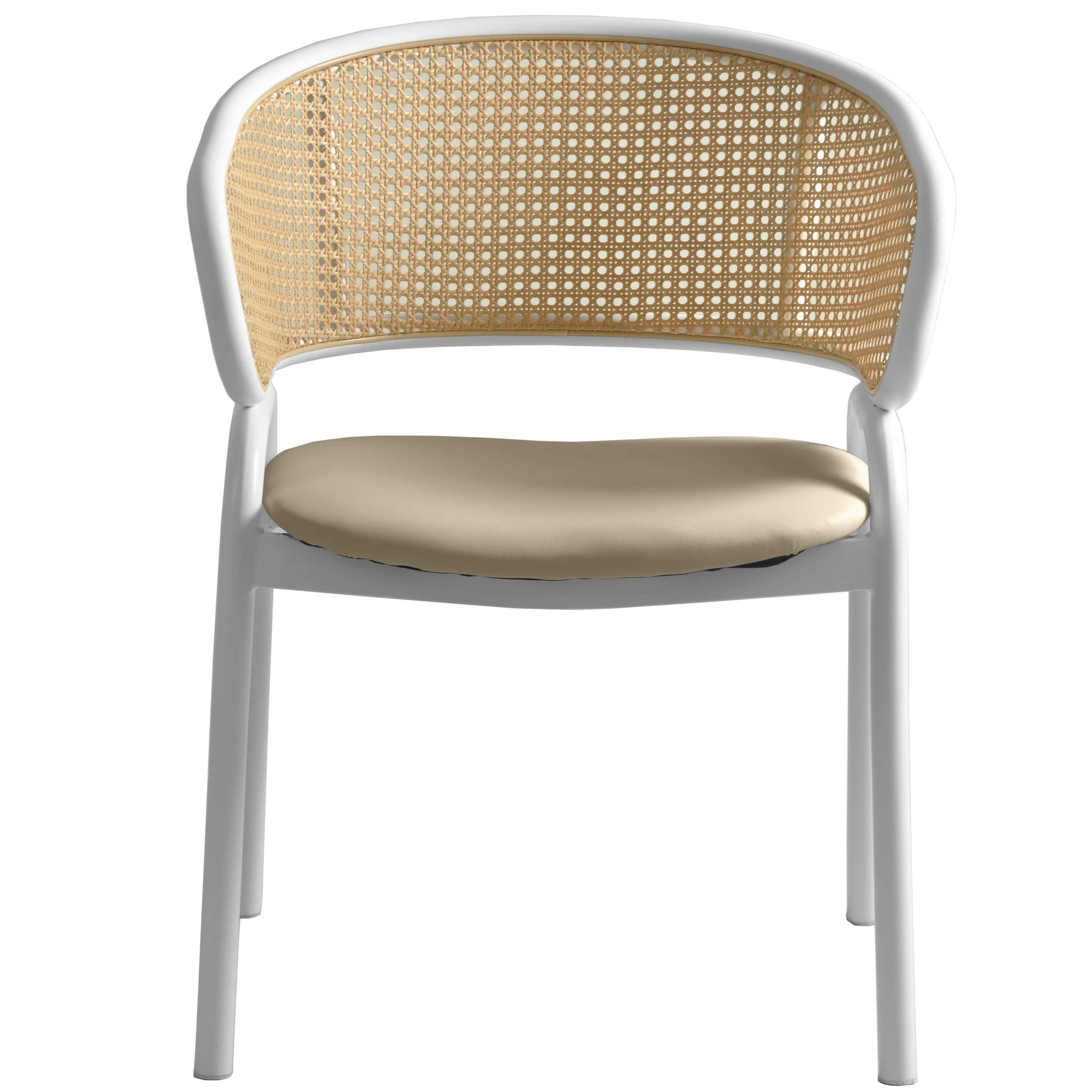 Ervilla Modern Dining Chair with White Frame and Steel Legs Set of 2 - Elax Furniture
