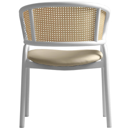 Ervilla Modern Dining Chair with White Frame and Steel Legs Set of 2 - Elax Furniture