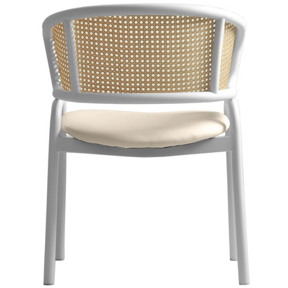 Ervilla Modern Dining Chair with White Frame and Steel Legs Set of 2 - Elax Furniture