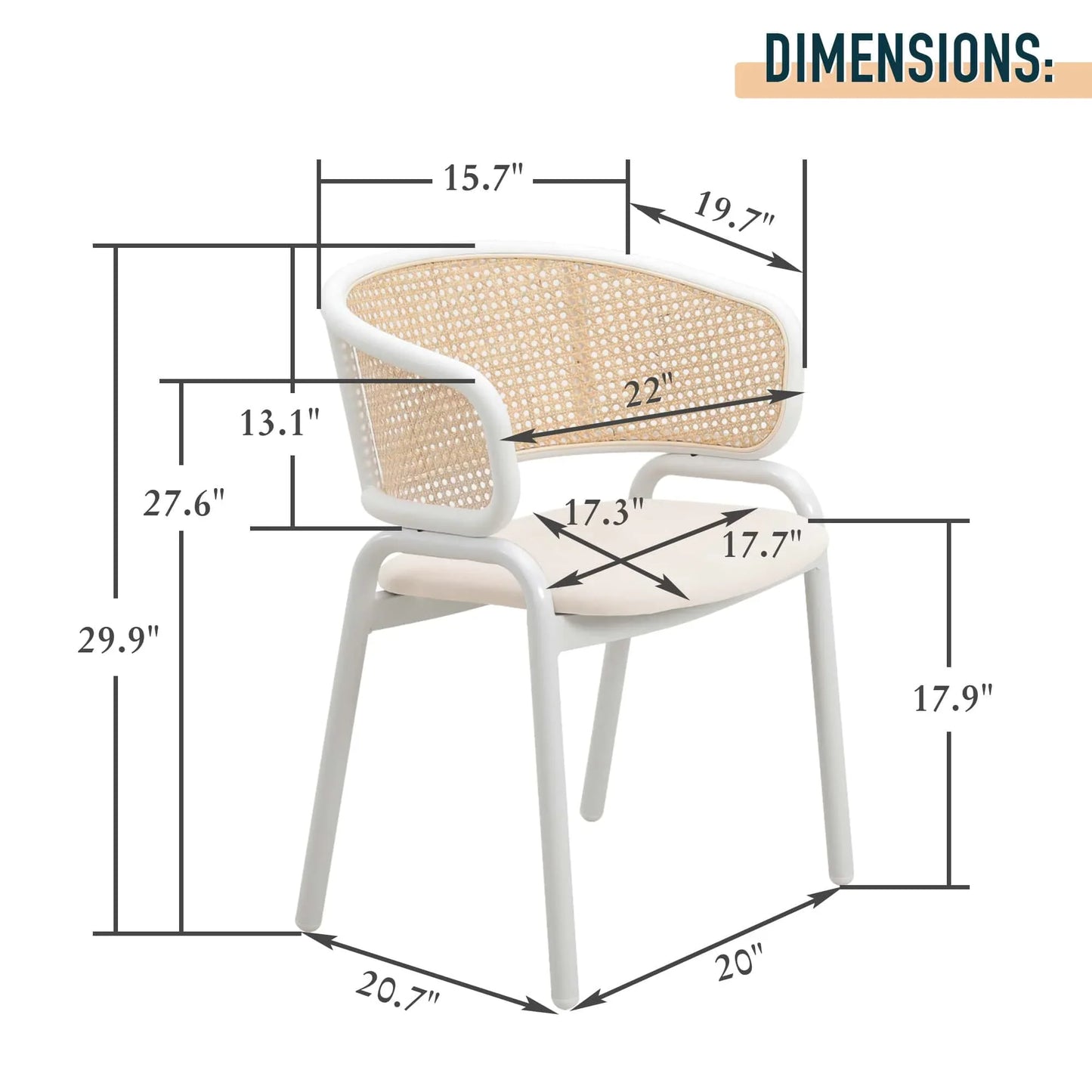 Ervilla Modern Dining Chair with White Frame and Steel Legs Set of 2 - Elax Furniture