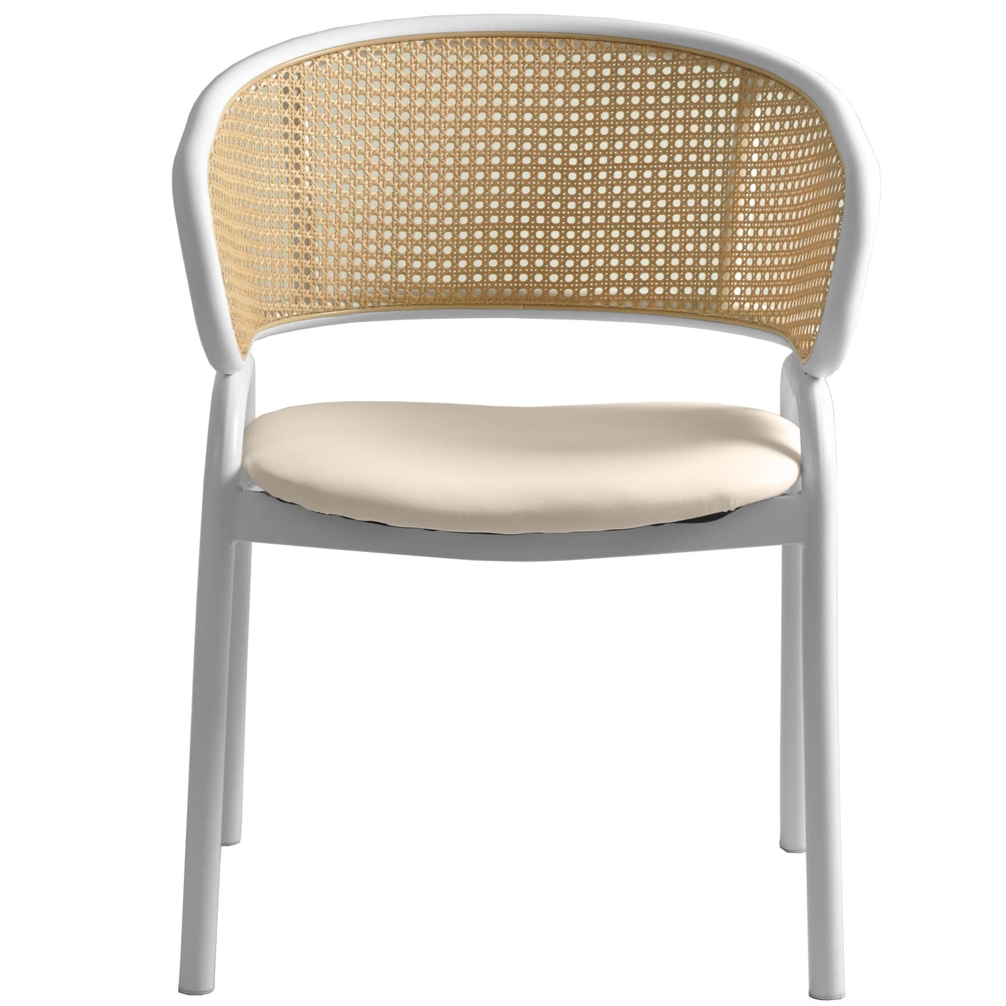 Ervilla Modern Dining Chair with White Frame and Steel Legs Set of 2 - Elax Furniture