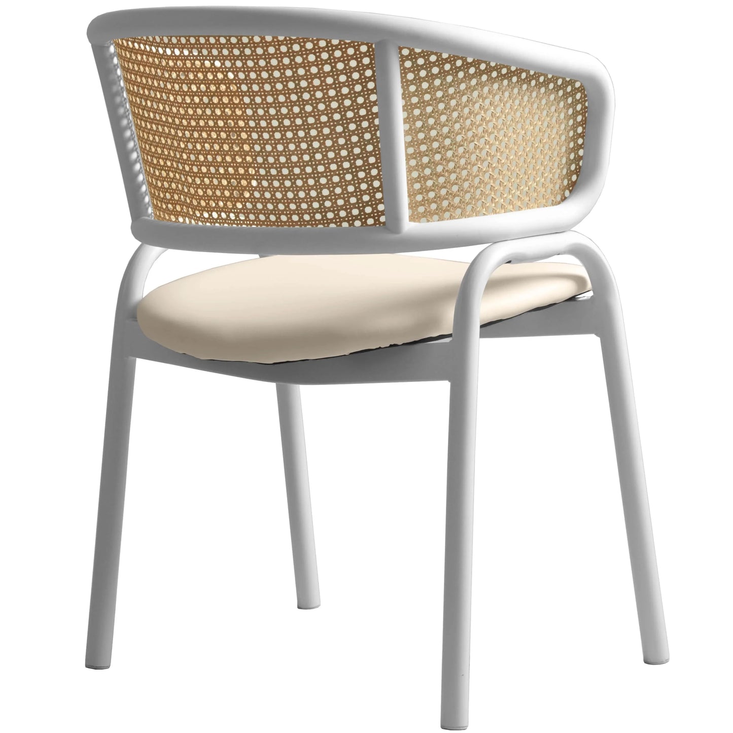 Ervilla Modern Dining Chair with White Frame and Steel Legs Set of 2 - Elax Furniture