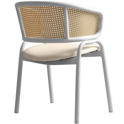 Ervilla Modern Dining Chair with White Frame and Steel Legs Set of 2 - Elax Furniture