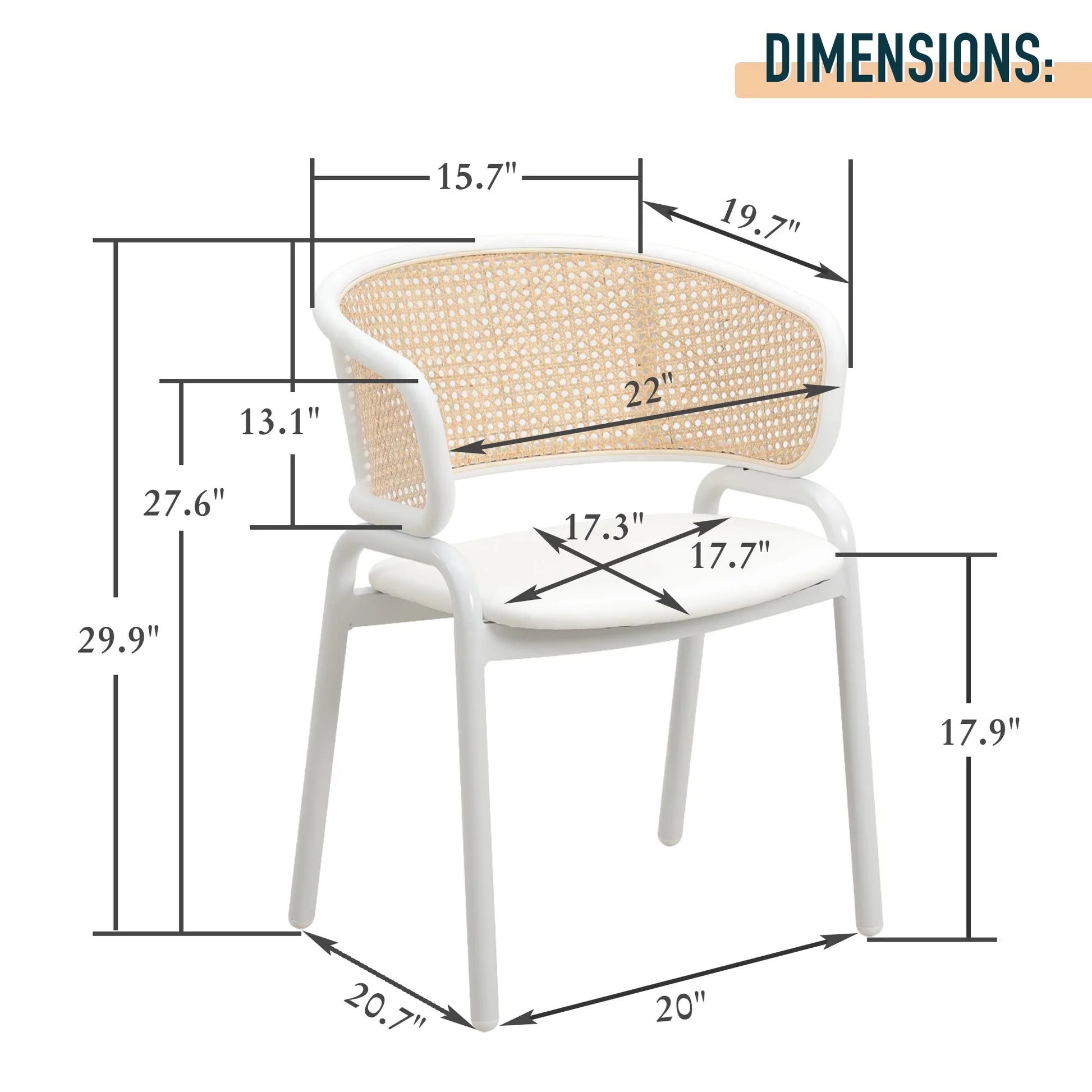 Ervilla Dining Armchair with White/Black Steel Legs and Black/Brown Wicker Back - Elax Furniture