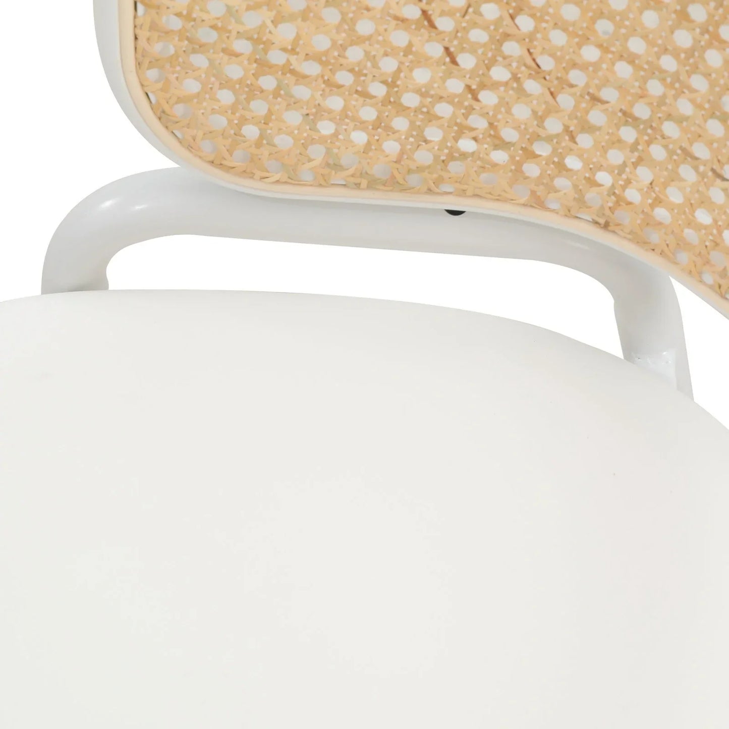 Ervilla Dining Armchair with White/Black Steel Legs and Black/Brown Wicker Back - Elax Furniture