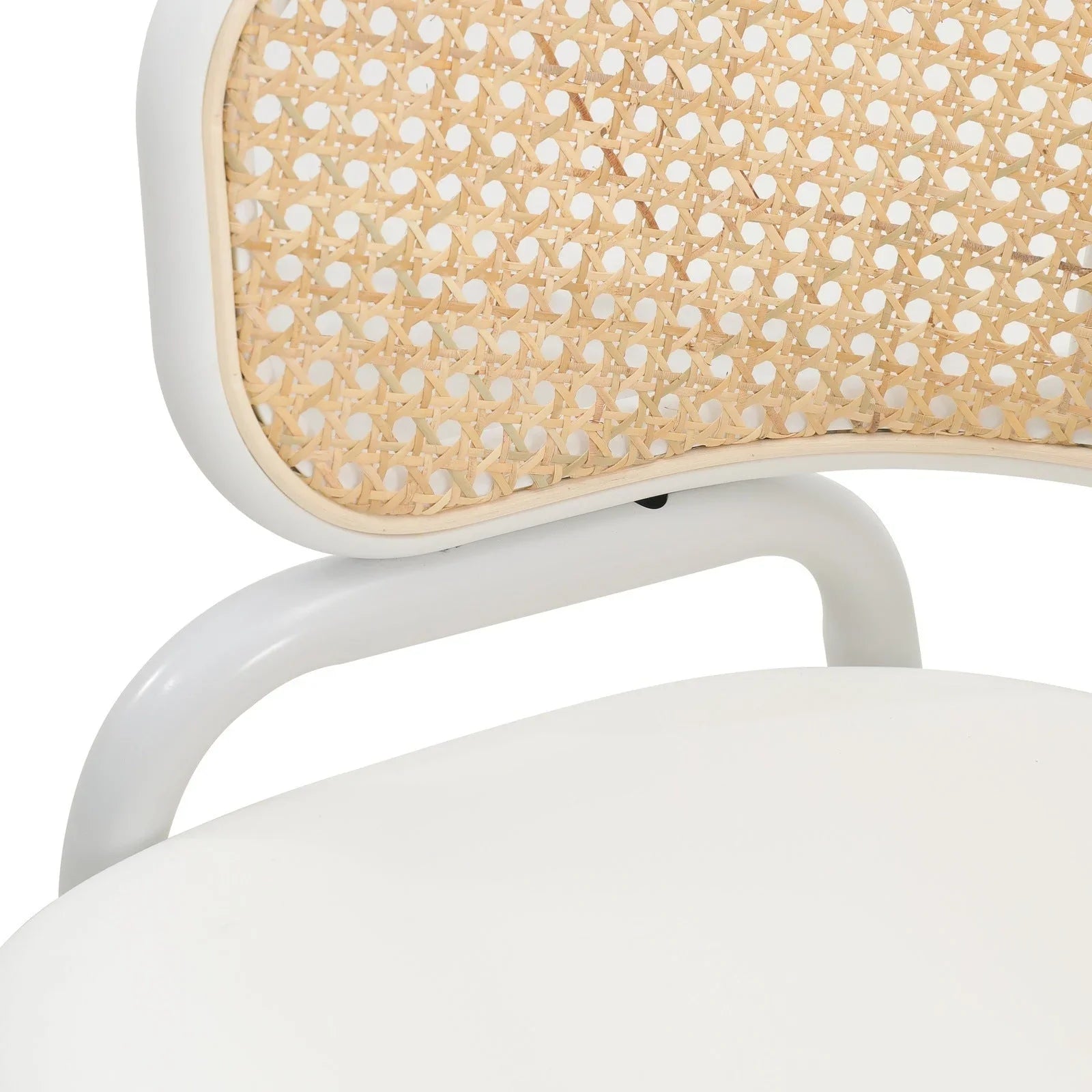 Ervilla Dining Armchair with White/Black Steel Legs and Black/Brown Wicker Back - Elax Furniture