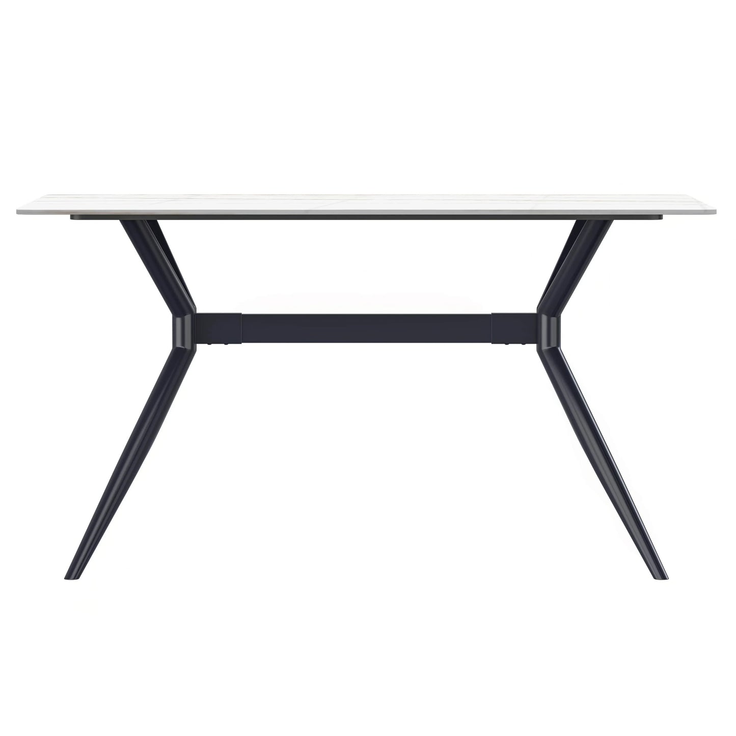 Elega 7-Piece Dining Set with Rectangular Sintered Stone Table and 6 Velvet Side Chairs with Wicker Back - Elax Furniture