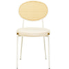 Euston Velvet Dining Chair with Rattan Back and Stainless Steel Legs