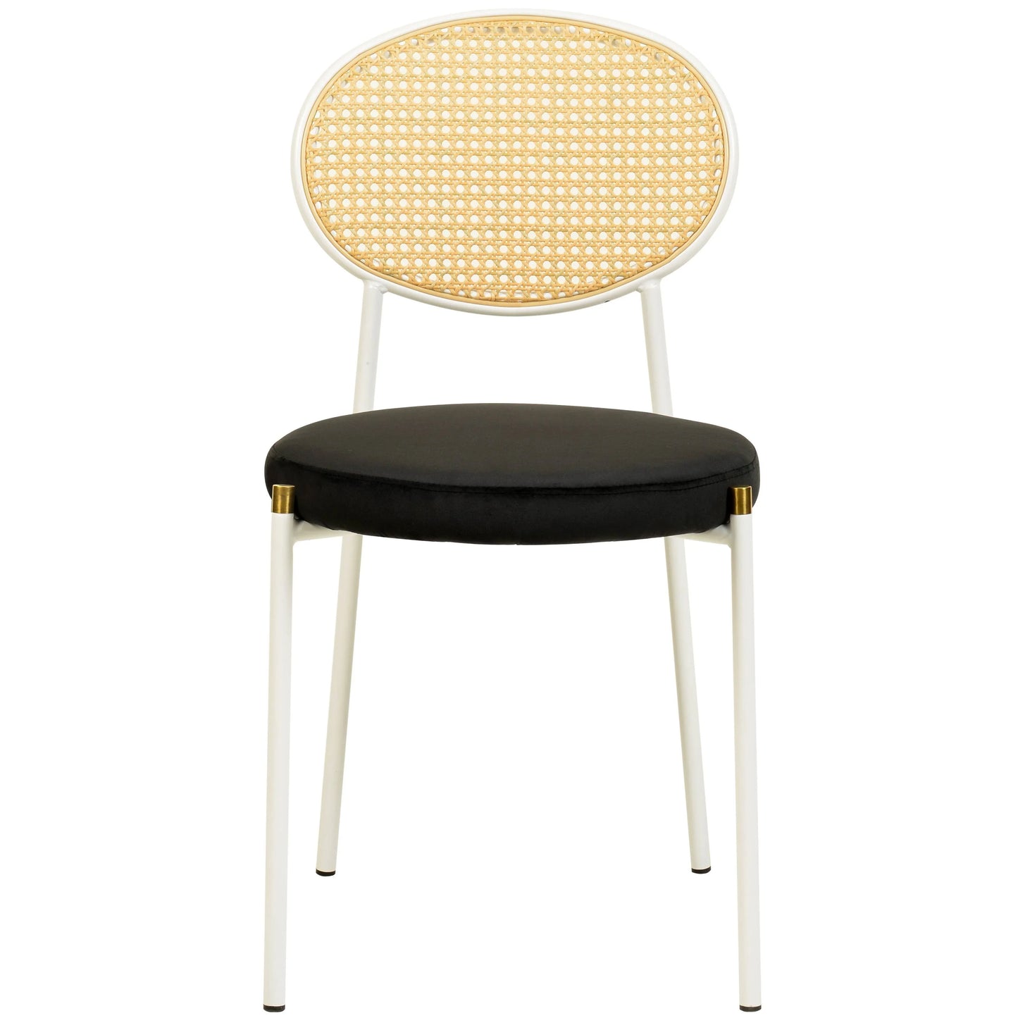 Elega 7-Piece Dining Set with Rectangular Sintered Stone Table and 6 Velvet Side Chairs with Wicker Back - Elax Furniture