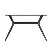 Elega 7-Piece Dining Set with Rectangular Sintered Stone Table and 6 Velvet Side Chairs with Wicker Back - Elax Furniture