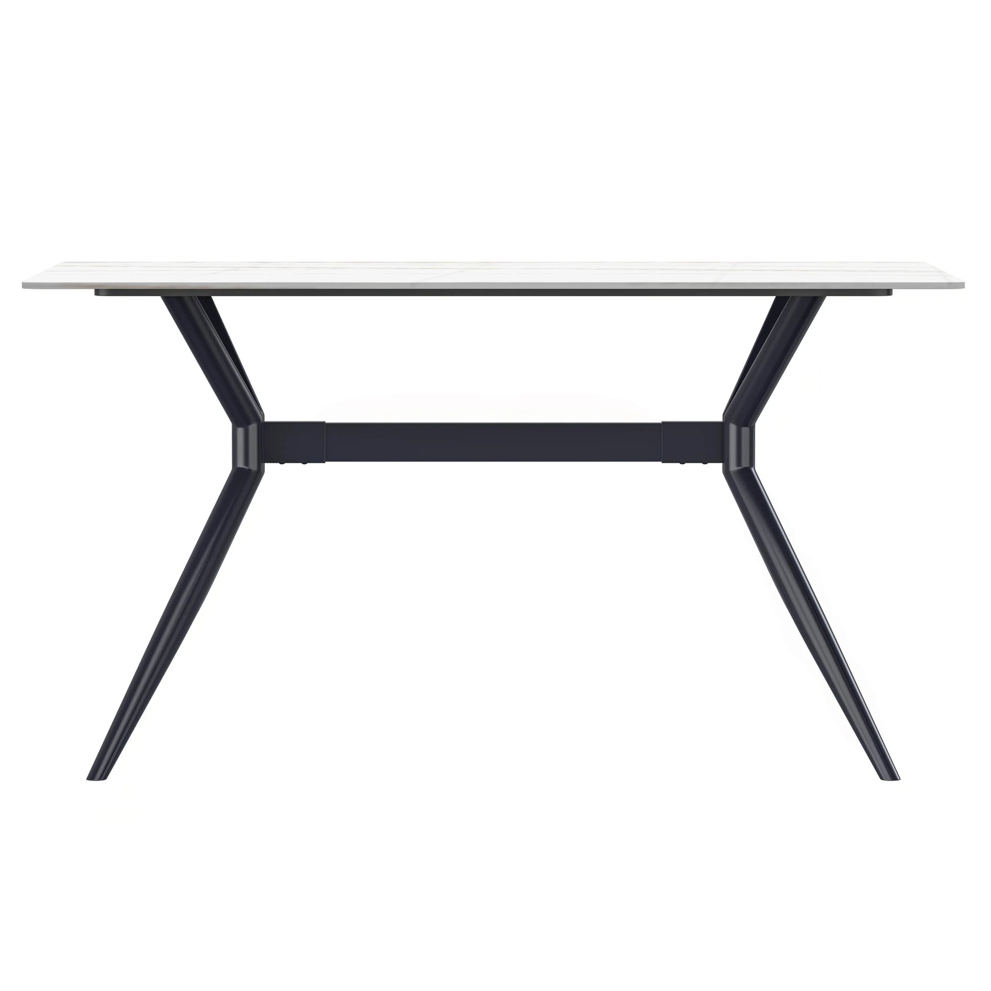 Elega 7-Piece Dining Set with Rectangular Sintered Stone Table and 6 Velvet Side Chairs with Wicker Back - Elax Furniture
