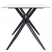 Elega 7-Piece Dining Set with Rectangular Sintered Stone Table and 6 Velvet Side Chairs with Wicker Back - Elax Furniture