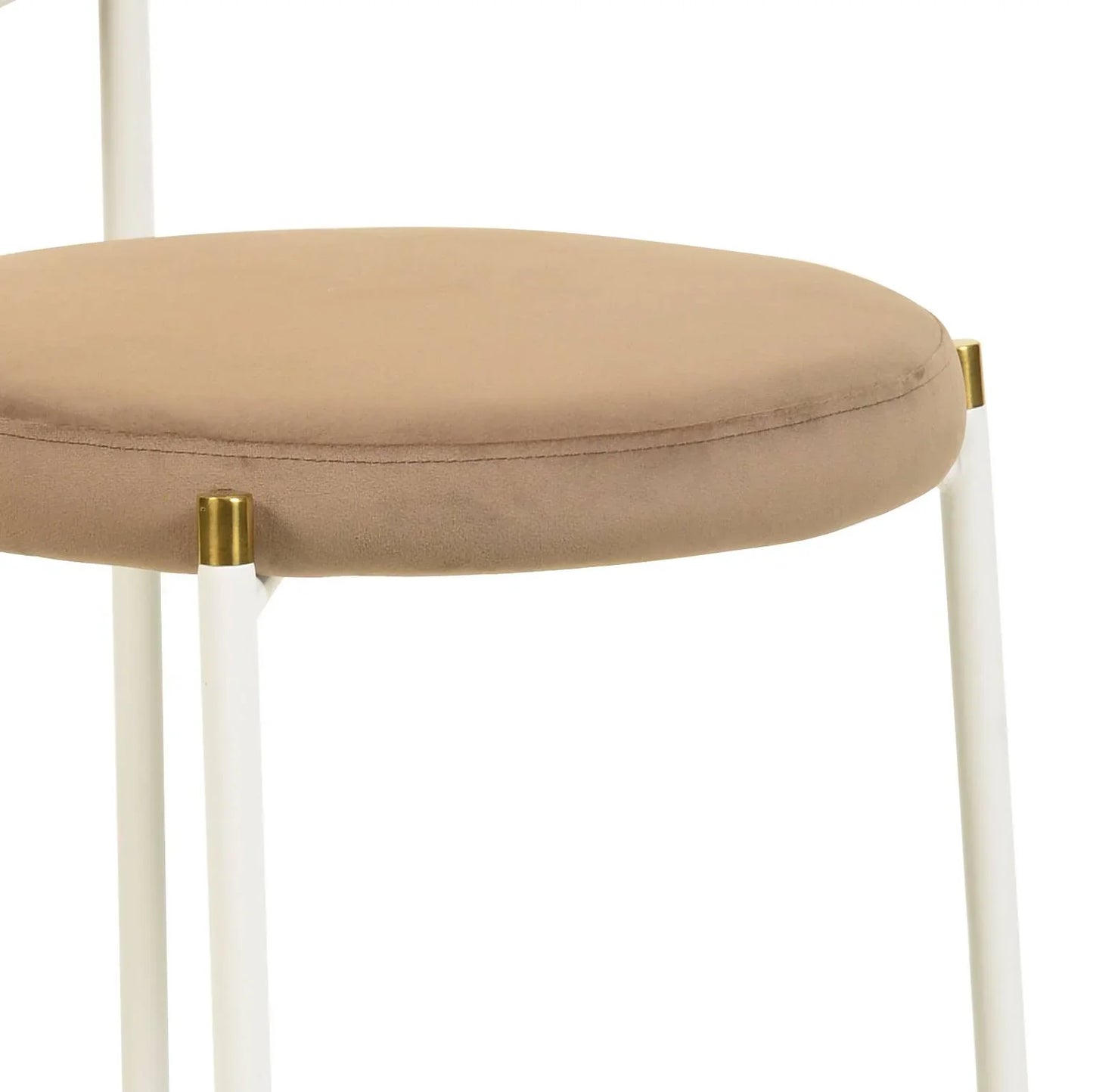 Ravenna 5-Piece Dining Set with 63" Rectangular Dining Table in Maple with 4 Velvet Dining Chairs in White Steel Legs - Elax Furniture