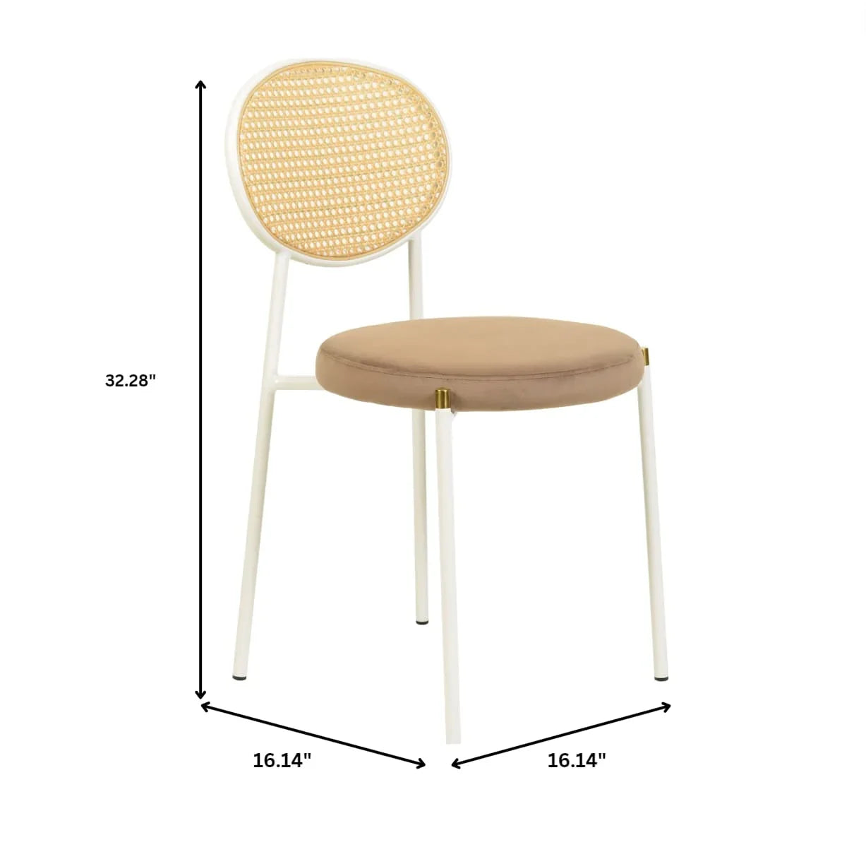 Elega 7-Piece Dining Set with Rectangular Sintered Stone Table and 6 Velvet Side Chairs with Wicker Back - Elax Furniture