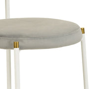 Euston Velvet Dining Chair with Rattan Back and Stainless Steel Legs - Elax Furniture