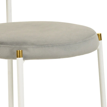 Euston Velvet Dining Chair with Rattan Back and Stainless Steel Legs - Elax Furniture
