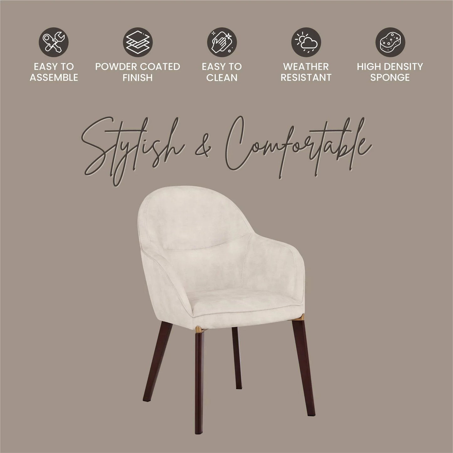 Elias Dining Chair Upholstered in Leather Velvet and Powder Coated Legs - Elax Furniture