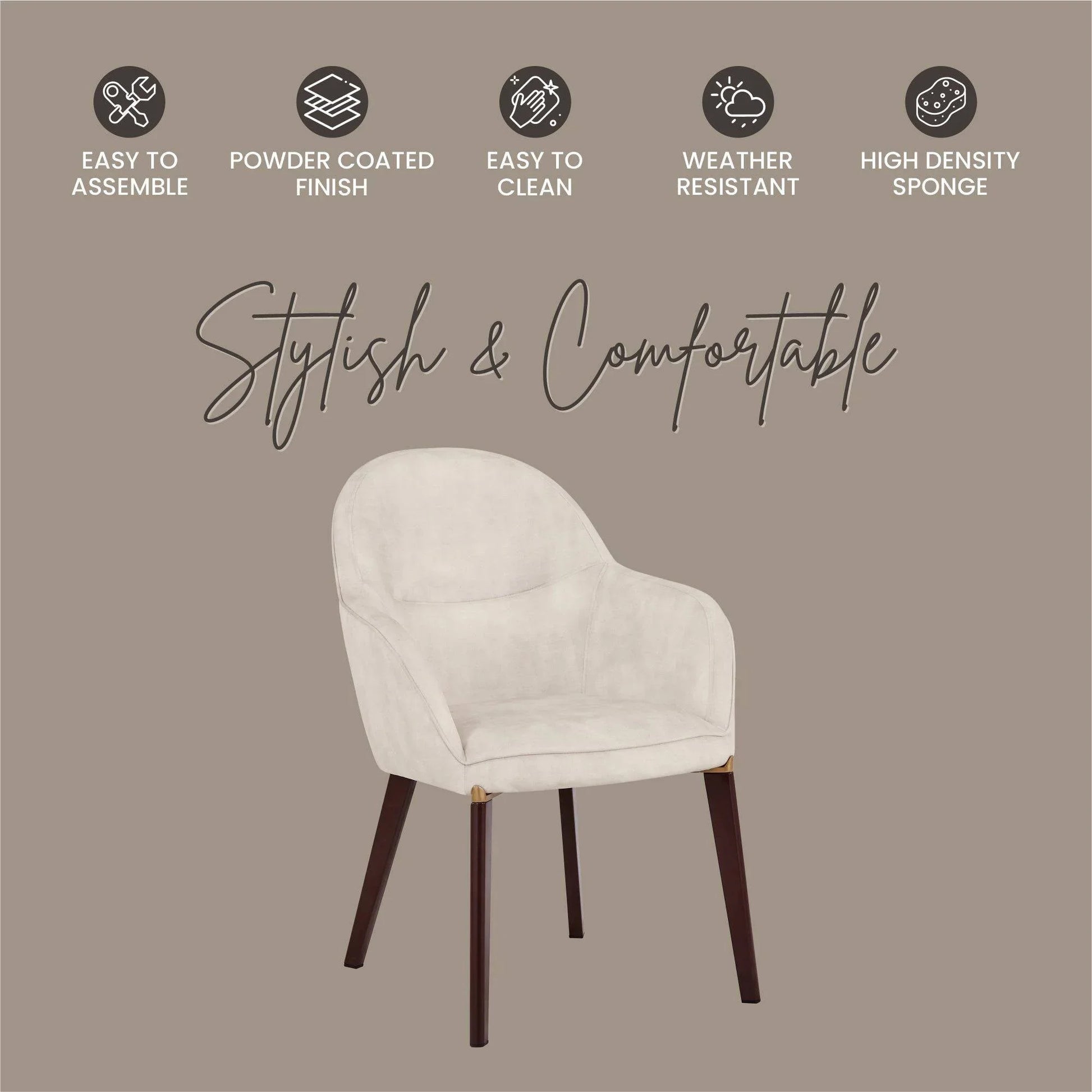 Elias Dining Chair Upholstered in Leather Velvet and Powder Coated Legs - Elax Furniture