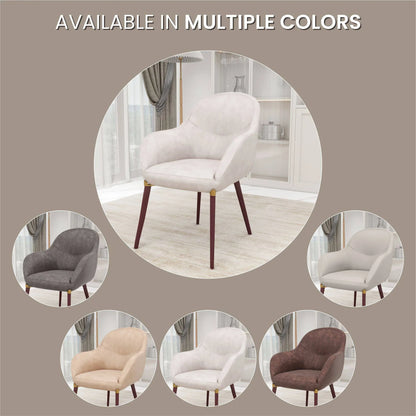 Elias Dining Chair Upholstered in Leather Velvet and Powder Coated Legs - Elax Furniture