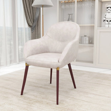 Elias Dining Chair Upholstered in Leather Velvet and Powder Coated Legs - Elax Furniture