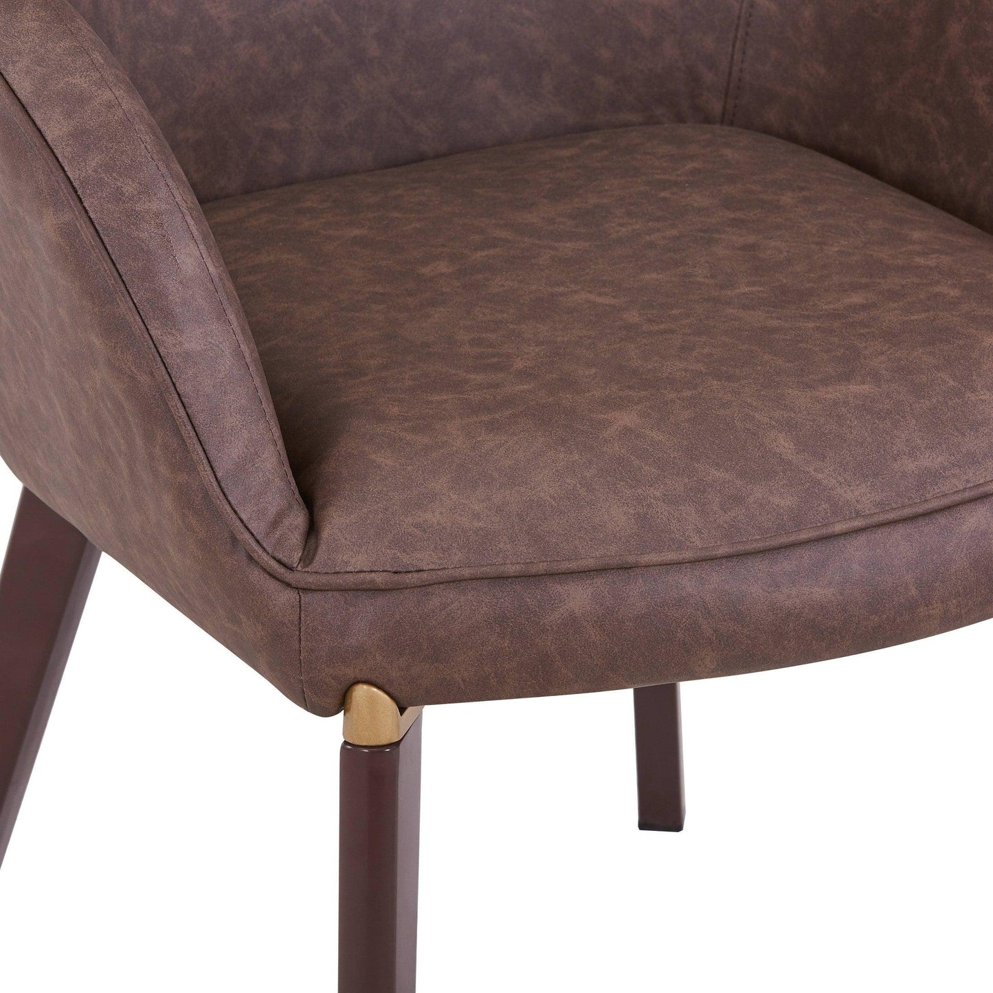 Elias Dining Chair Upholstered in Leather Velvet and Powder Coated Legs - Elax Furniture