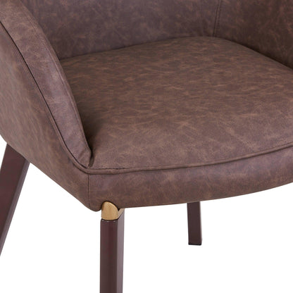 Elias Dining Chair Upholstered in Leather Velvet and Powder Coated Legs - Elax Furniture